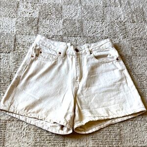 Dr. Denim High-Rise Cream Nora Shorts